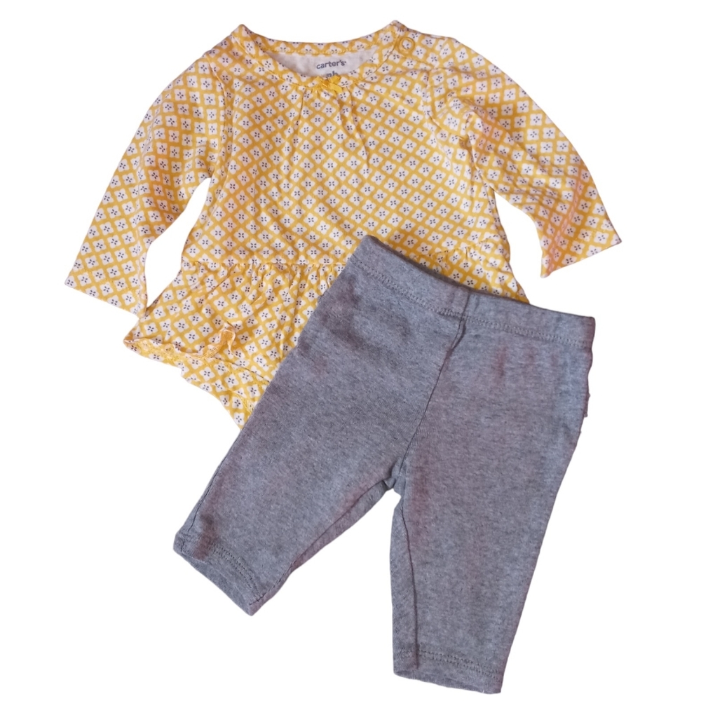 😍SALE!😍 Baby girls long-sleeve onesie top and pants Size NB